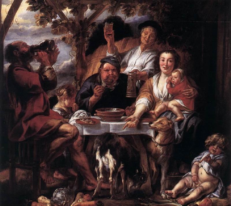 JORDAENS, Jacob Eating Man f Sweden oil painting art